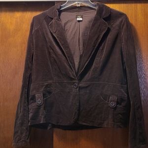 Women's Chocolate Brown XXXL Corduroy Blazer